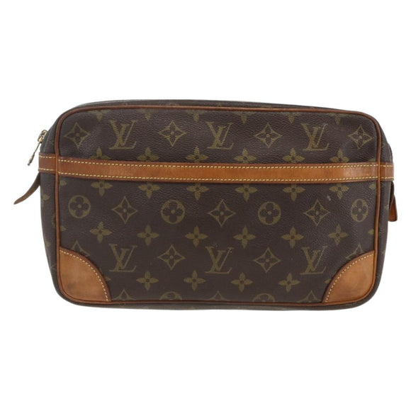 LOUIS VUITTON Monogram Compiegne 28 Clutch Bag M51845 LV Auth AMZ346