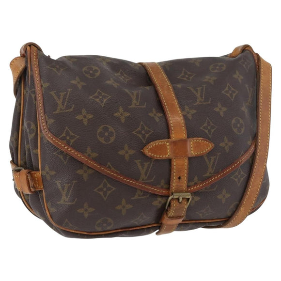 LOUIS VUITTON Monogram Saumur 30 Shoulder Bag M42256 LV Auth AMZ352