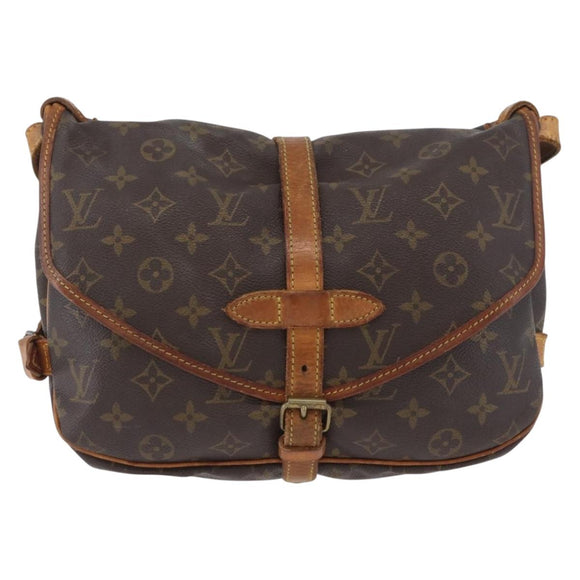 LOUIS VUITTON Monogram Saumur 30 Shoulder Bag M42256 LV Auth AMZ352