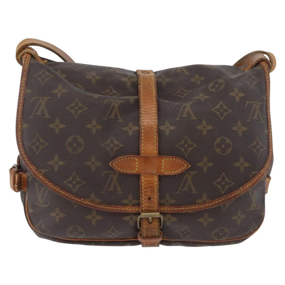 LOUIS VUITTON Monogram Saumur 30 Shoulder Bag M42256 LV Auth AMZ352