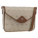 Christian Dior Honeycomb Canvas Shoulder Bag PVC Beige Gold Auth AMZ354-1