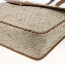 Christian Dior Honeycomb Canvas Shoulder Bag PVC Beige Gold Auth AMZ354-14