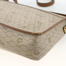 Christian Dior Honeycomb Canvas Shoulder Bag PVC Beige Gold Auth AMZ354-16
