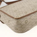 Christian Dior Honeycomb Canvas Shoulder Bag PVC Beige Gold Auth AMZ354-10