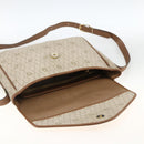 Christian Dior Honeycomb Canvas Shoulder Bag PVC Beige Gold Auth AMZ354-17