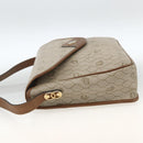 Christian Dior Honeycomb Canvas Shoulder Bag PVC Beige Gold Auth AMZ354-3