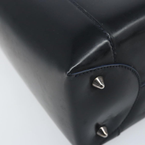 Christian Dior Maris Pearl Hand Bag Leather 2way Black Silver Auth AMZ356