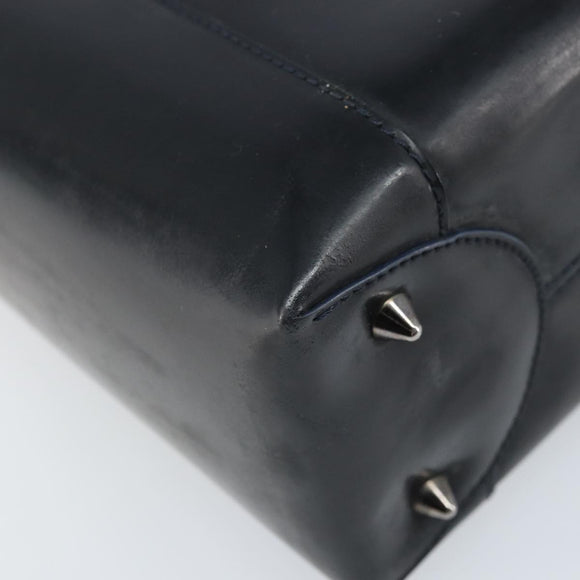 Christian Dior Maris Pearl Hand Bag Leather 2way Black Silver Auth AMZ356