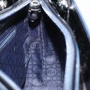 Christian Dior Maris Pearl Hand Bag Leather 2way Black Silver Auth AMZ356-22