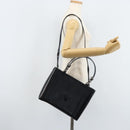 Christian Dior Maris Pearl Hand Bag Leather 2way Black Silver Auth AMZ356-27