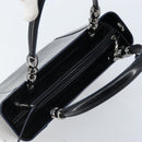 Christian Dior Maris Pearl Hand Bag Leather 2way Black Silver Auth AMZ356-6