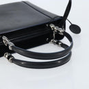 Christian Dior Maris Pearl Hand Bag Leather 2way Black Silver Auth AMZ356-7