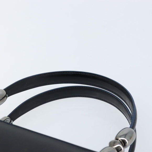 Christian Dior Maris Pearl Hand Bag Leather 2way Black Silver Auth AMZ356