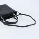 Christian Dior Maris Pearl Hand Bag Leather 2way Black Silver Auth AMZ356-8