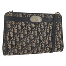 Christian Dior Trotter Canvas Shoulder Bag Navy Gold Auth AMZ357-1