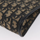 Christian Dior Trotter Canvas Shoulder Bag Navy Gold Auth AMZ357-14