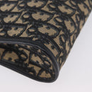 Christian Dior Trotter Canvas Shoulder Bag Navy Gold Auth AMZ357-15