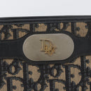Christian Dior Trotter Canvas Shoulder Bag Navy Gold Auth AMZ357-17