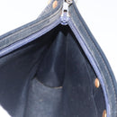 Christian Dior Trotter Canvas Shoulder Bag Navy Gold Auth AMZ357-18