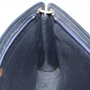 Christian Dior Trotter Canvas Shoulder Bag Navy Gold Auth AMZ357-19