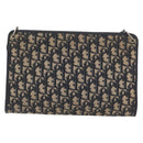 Christian Dior Trotter Canvas Shoulder Bag Navy Gold Auth AMZ357-2