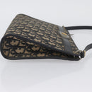 Christian Dior Trotter Canvas Shoulder Bag Navy Gold Auth AMZ357-3