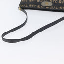 Christian Dior Trotter Canvas Shoulder Bag Navy Gold Auth AMZ357-7