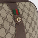 GUCCI GG Supreme Web Sherry Line Bag PVC Beige Gold 156 01 034 Auth AMZ358-14