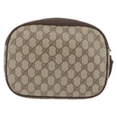 GUCCI GG Supreme Web Sherry Line Bag PVC Beige Gold 156 01 034 Auth AMZ358-3