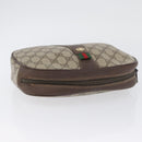 GUCCI GG Supreme Web Sherry Line Bag PVC Beige Gold 156 01 034 Auth AMZ358-6