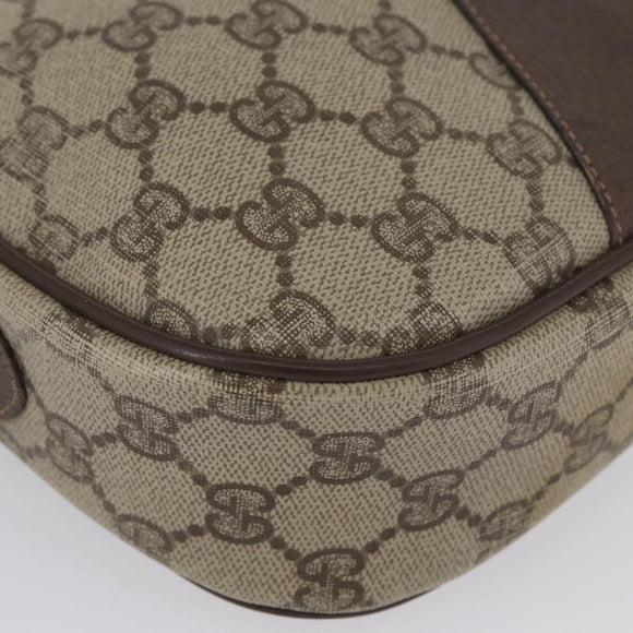 GUCCI GG Supreme Web Sherry Line Bag PVC Beige Gold 156 01 034 Auth AMZ358