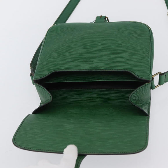 LOUIS VUITTON Epi Cartouchiere MM Shoulder Bag Green M52244 LV Auth AMZ360