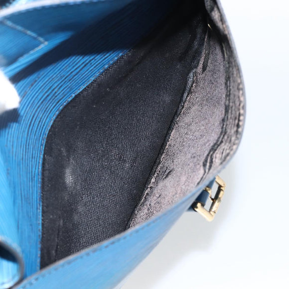 LOUIS VUITTON Epi Jeune Fille MM Shoulder Bag Toledo Blue M52155 LV Auth AMZ361
