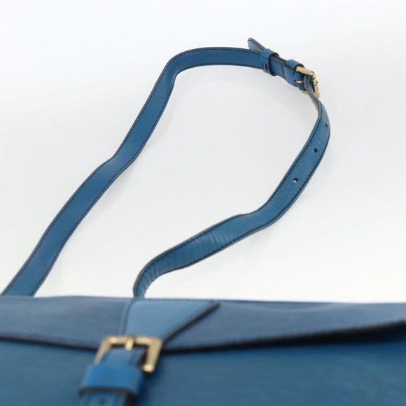 LOUIS VUITTON Epi Jeune Fille MM Shoulder Bag Toledo Blue M52155 LV Auth AMZ361