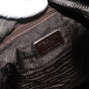 PRADA Hand Bag Nylon Khaki Silver Auth AMZ362-16