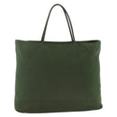 PRADA Hand Bag Nylon Khaki Silver Auth AMZ362-3