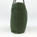 PRADA Hand Bag Nylon Khaki Silver Auth AMZ362-4