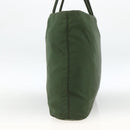 PRADA Hand Bag Nylon Khaki Silver Auth AMZ362-5