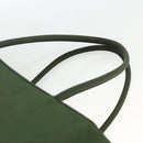 PRADA Hand Bag Nylon Khaki Silver Auth AMZ362-8