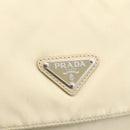 PRADA Shoulder Bag Nylon Beige Silver Auth AMZ363-15