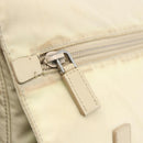 PRADA Shoulder Bag Nylon Beige Silver Auth AMZ363-16