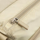 PRADA Shoulder Bag Nylon Beige Silver Auth AMZ363-18