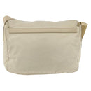 PRADA Shoulder Bag Nylon Beige Silver Auth AMZ363-3