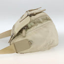 PRADA Shoulder Bag Nylon Beige Silver Auth AMZ363-4