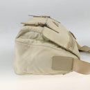 PRADA Shoulder Bag Nylon Beige Silver Auth AMZ363-5