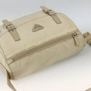 PRADA Shoulder Bag Nylon Beige Silver Auth AMZ363-6