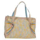 FENDI Zucchino Canvas Hand Bag Pink Gold Auth AMZ369A-1