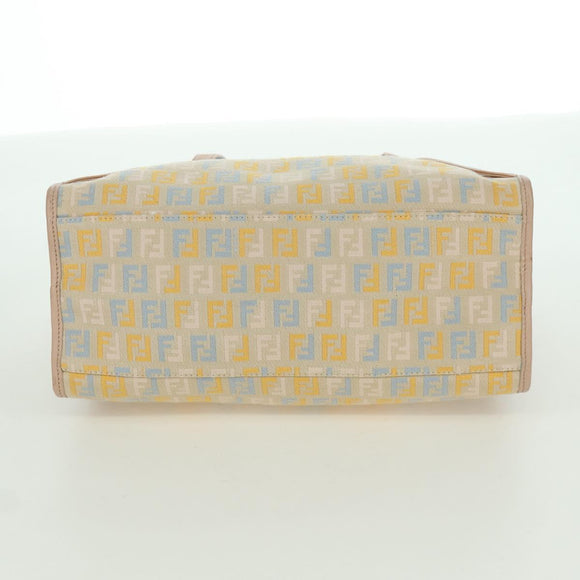 FENDI Zucchino Canvas Hand Bag Pink Gold Auth AMZ369A