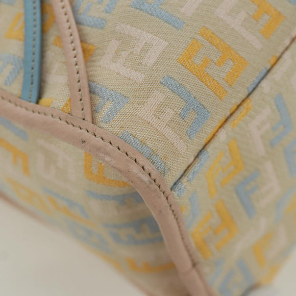 FENDI Zucchino Canvas Hand Bag Pink Gold Auth AMZ369A