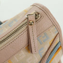 FENDI Zucchino Canvas Hand Bag Pink Gold Auth AMZ369A-20